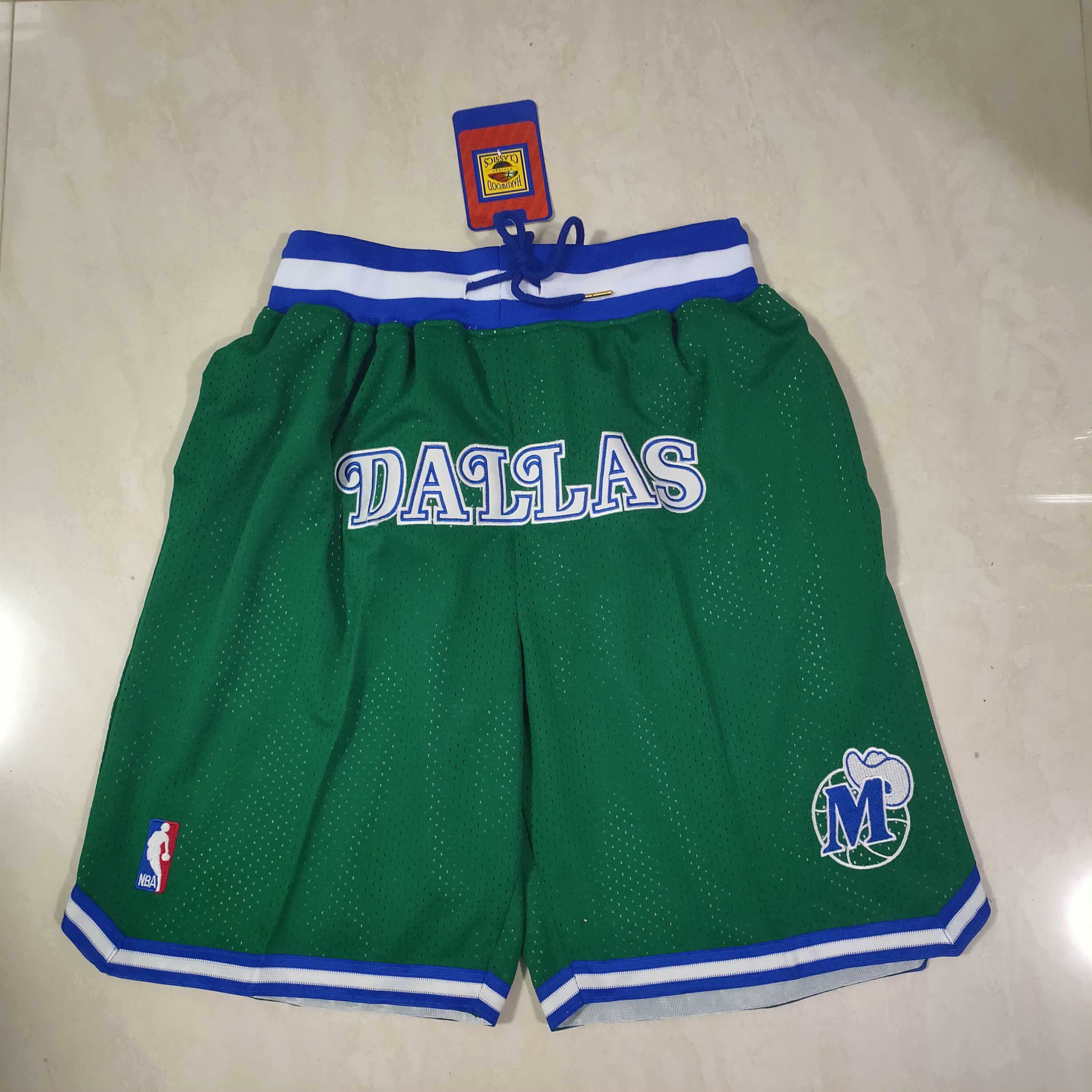 Men NBA 2021 Dallas Mavericks Green Shorts
